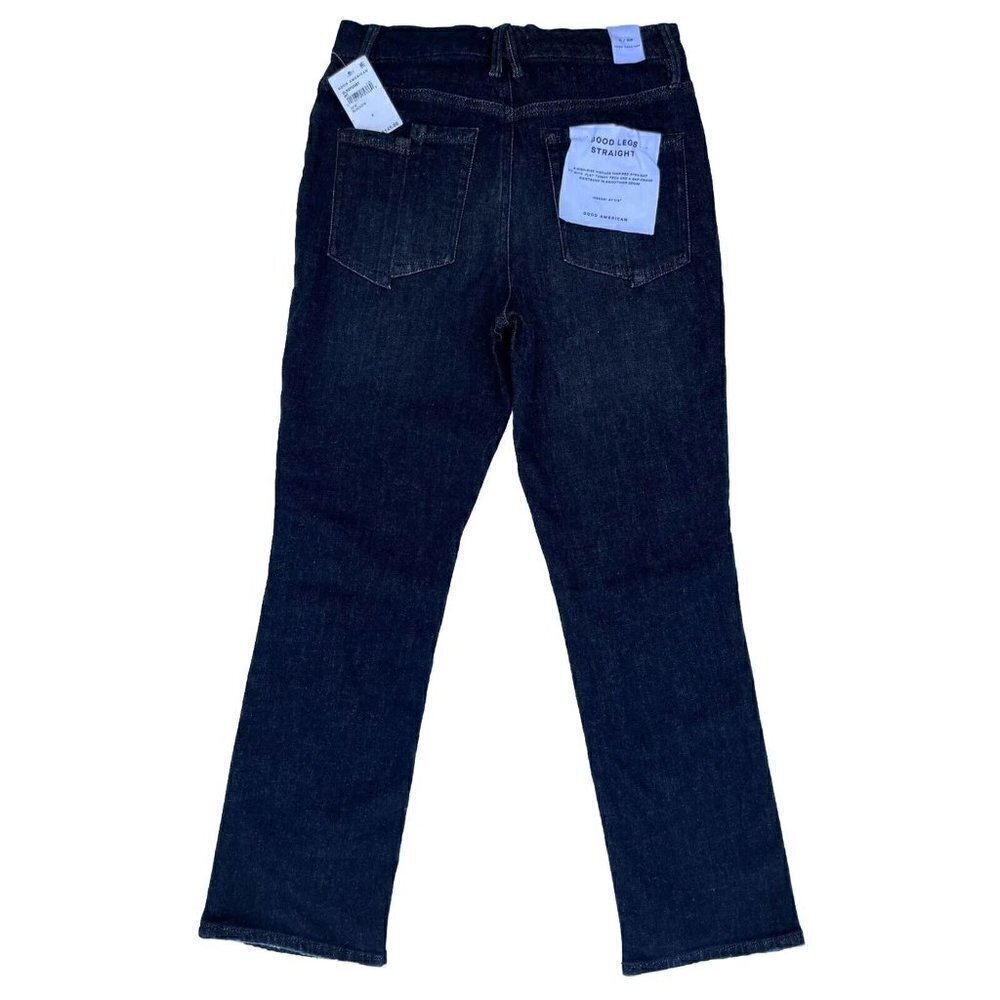 Good American Black Denim Good Legs Straight Cashmere Jeans - Picture 3 of 16